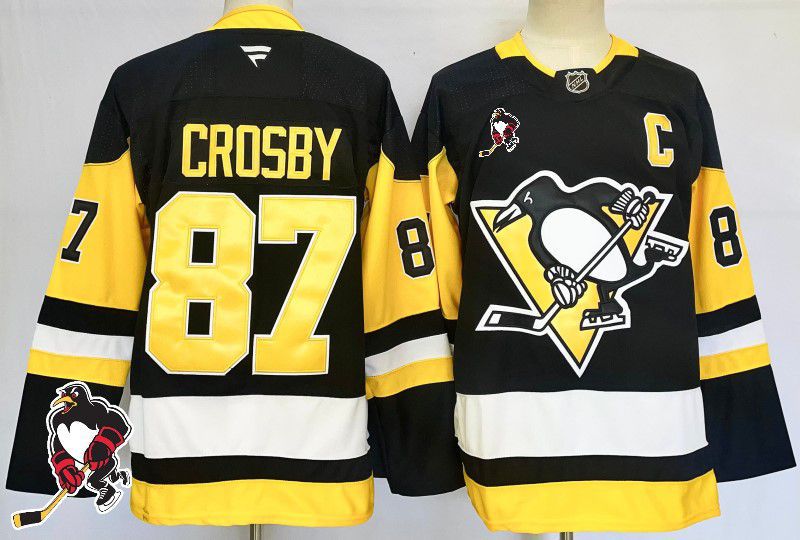Men Pittsburgh Penguins #87 Crosby Black Fanatics 2025 NHL Jersey style 1->pittsburgh penguins->NHL Jersey